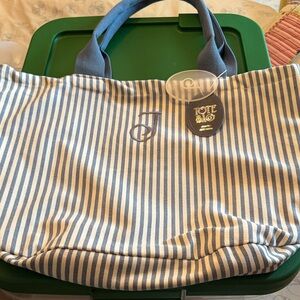 Tote Bag in Blue and White Stripes